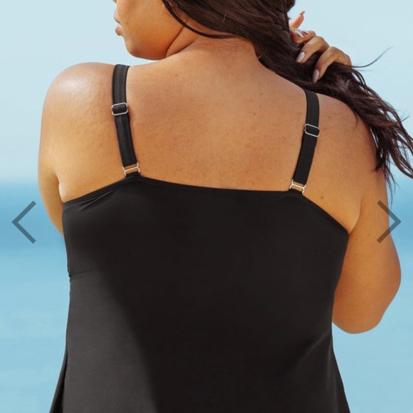 Shapermint Essentials Adjustable Strap Wire Free Tankini Black Size L NWT - Picture 2 of 5